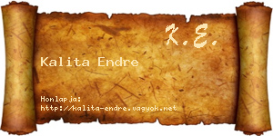 Kalita Endre névjegykártya